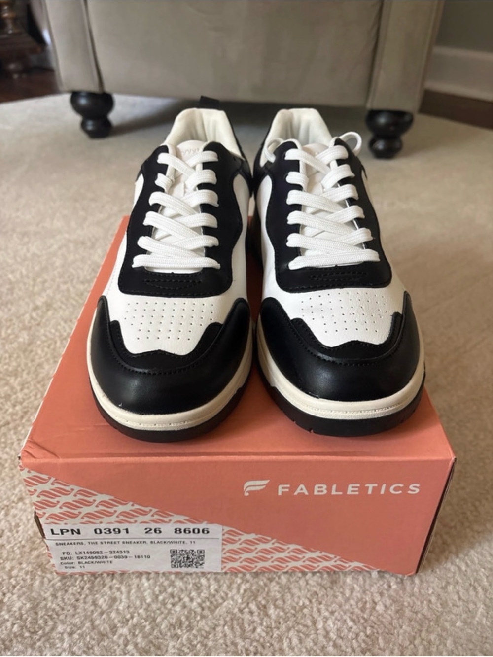 Fabletics Men’s “The Street Sneaker” Black/White NEVER WORN